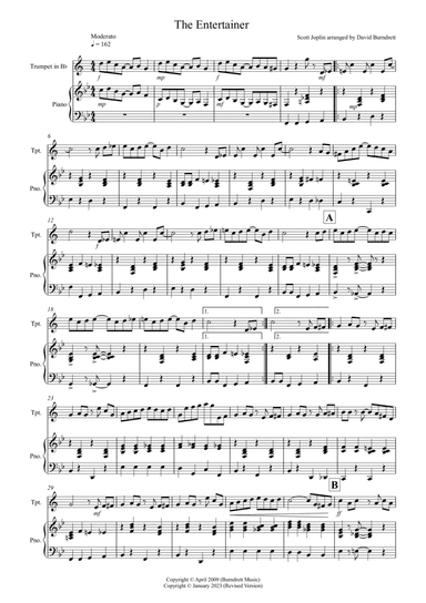 The Entertainer for Trumpet and Piano