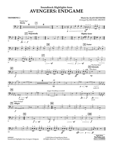 Soundtrack Highlights from Avengers: Endgame (arr. Michael Brown) - Trombone 2