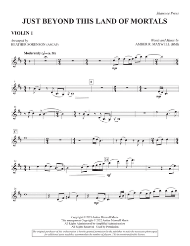 Just Beyond This Land of Mortals (arr. Heather Sorenson) - Violin 1