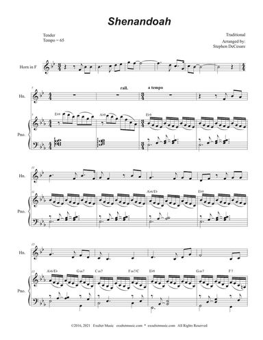 Shenandoah (French Horn solo and Piano)