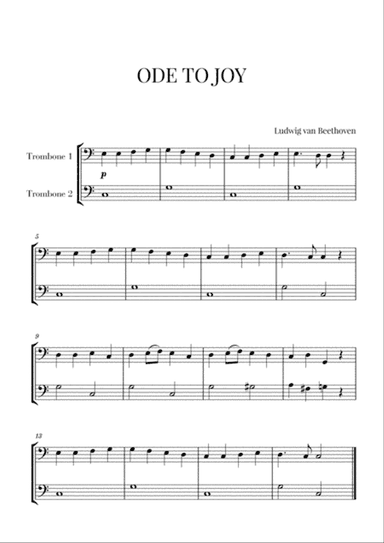 Beethoven - Ode to Joy (for 2 Trombones)