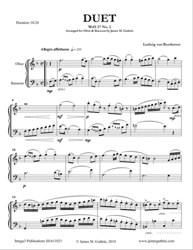 Beethoven: Duet WoO 27 No. 2 for Oboe & Bassoon