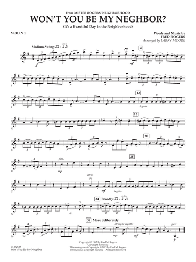 Won't You Be My Neighbor? (It's a Beautiful Day in the Neighborhood) - Violin 1