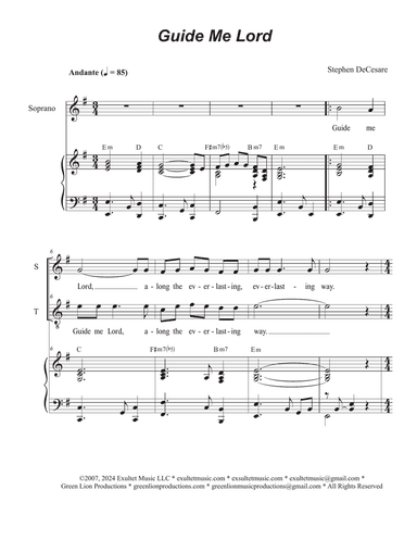 Guide Me Lord (Duet for Soprano and Tenor solo)