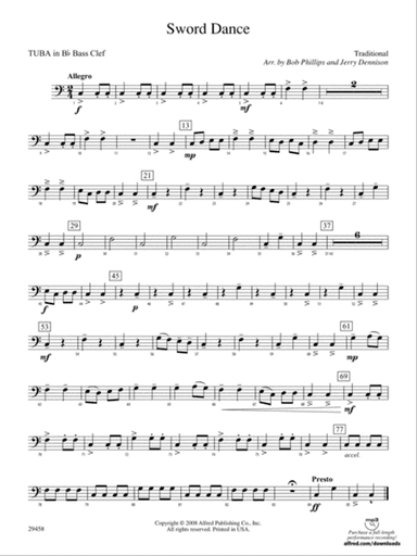 Sword Dance: (wp) B-flat Tuba B.C.