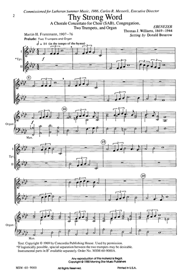 Thy Strong Word (Choral Score)
