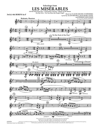 Selections from Les Miserables (arr. Bob Lowden) - F Horn 3 & 4