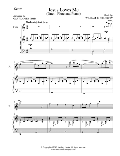 JESUS LOVES ME (Duet – Flute and Piano/Score and Parts)