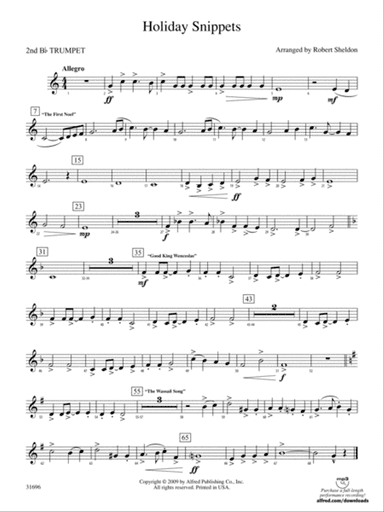 Holiday Snippets: 2nd B-flat Trumpet