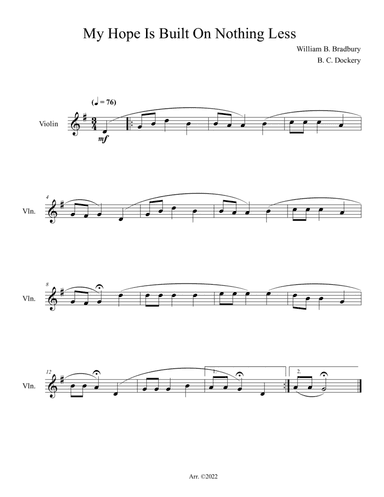 My Hope Is Built On Nothing Less (Violin Solo)