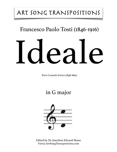 TOSTI: Ideale (transposed to G major)