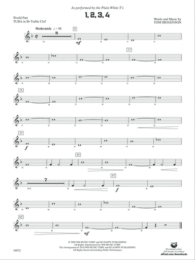 1, 2, 3, 4: (wp) B-flat Tuba T.C.