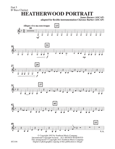 Heatherwood Portrait - Bass Clarinet