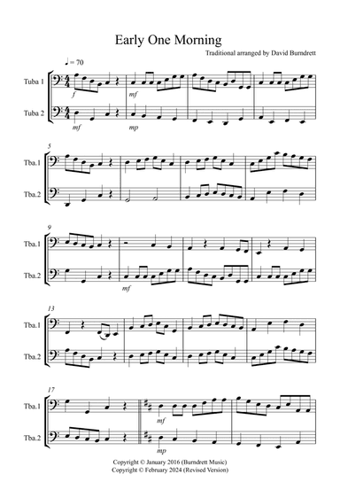 Early One Morning for Tuba Duet