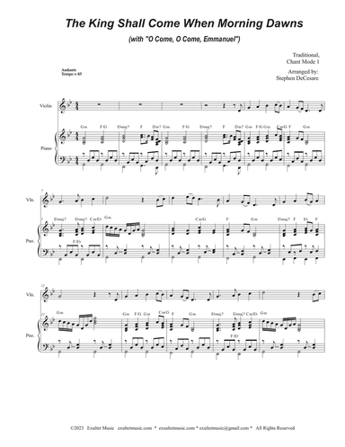 The King Shall Come When Morning Dawns (with "O Come, O Come, Emmanuel") (Violin solo and Piano)