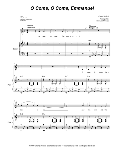 O Come, O Come, Emmanuel (Unison choir)