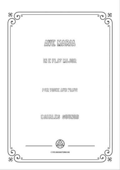 Gounod-Ave Maria in E flat Major,for Voice and Piano