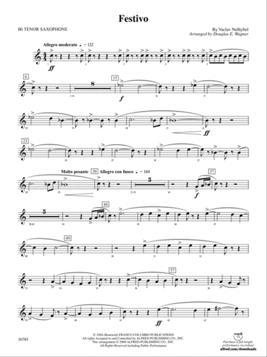 Festivo: B-flat Tenor Saxophone