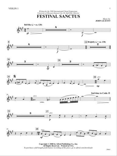 Festival Sanctus: 1st Violin