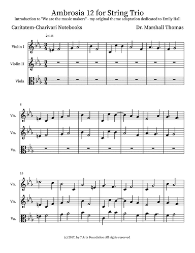 Ambrosia 12 for String Trio