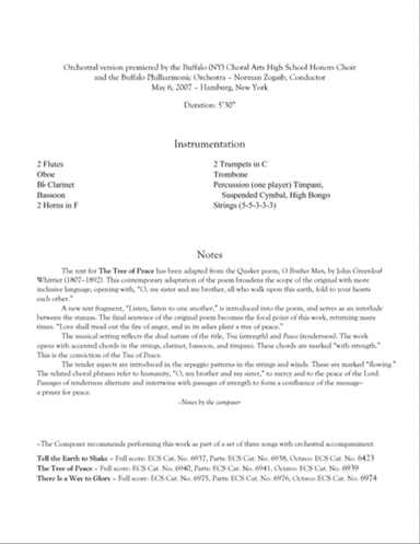 The Tree of Peace (Downloadable SATB Orchestral Score)