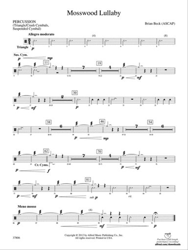 Mosswood Lullaby: 1st Percussion