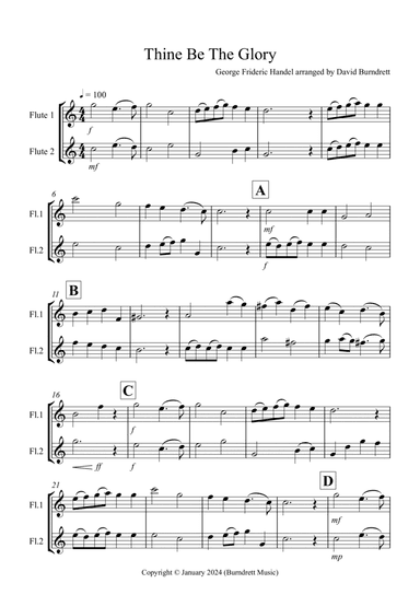 Thine Be The Glory for Flute Duet