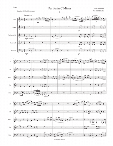 Patita in C Minor for wind quintet