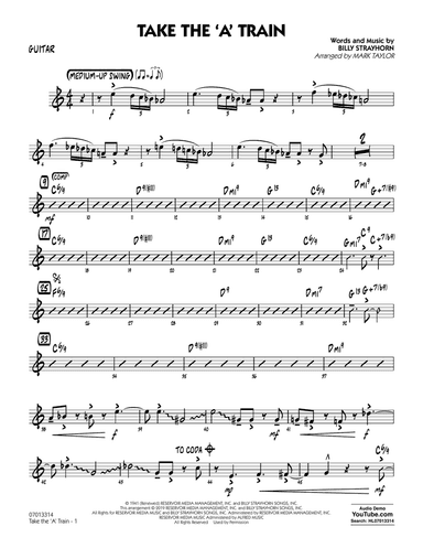 Take The 'A' Train (arr. Mark Taylor) - Guitar