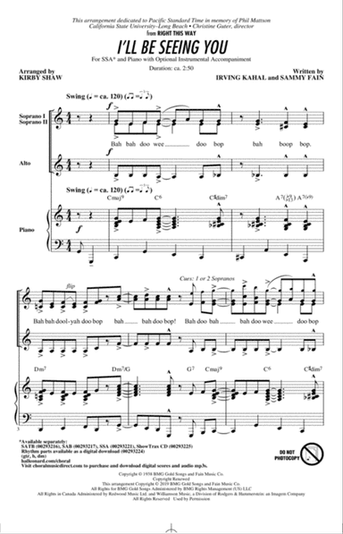 I'll Be Seeing You (arr. Kirby Shaw)
