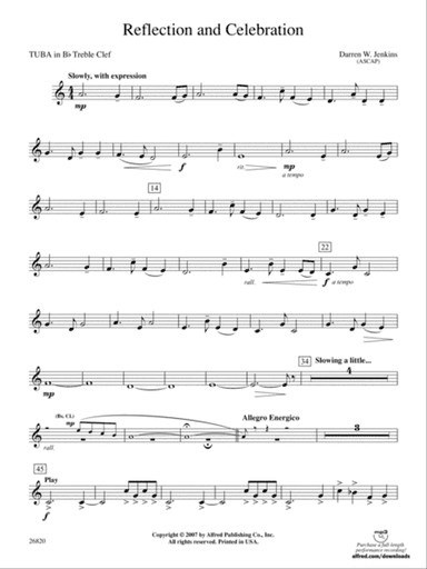 Reflection and Celebration: (wp) B-flat Tuba T.C.