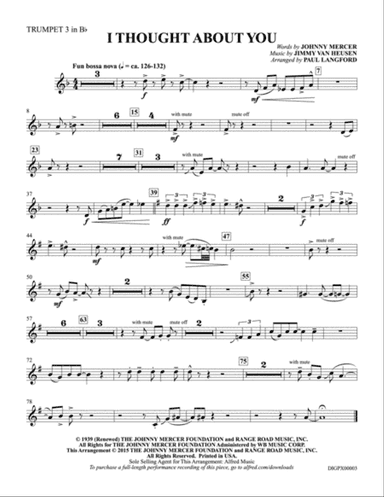 I Thought About You: Trumpet 3
