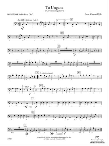 Tu Ungane: (wp) B-flat Baritone B.C.