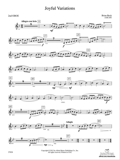 Joyful Variations: 2nd Oboe
