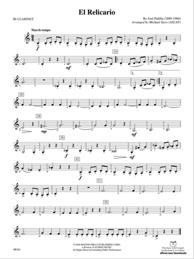 El Relicario: 1st B-flat Clarinet