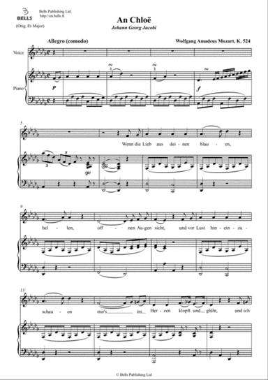 An Chloe, K. 524 (D-flat Major)