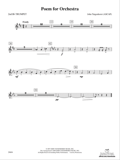 Poem for Orchestra: 2nd B-flat Trumpet