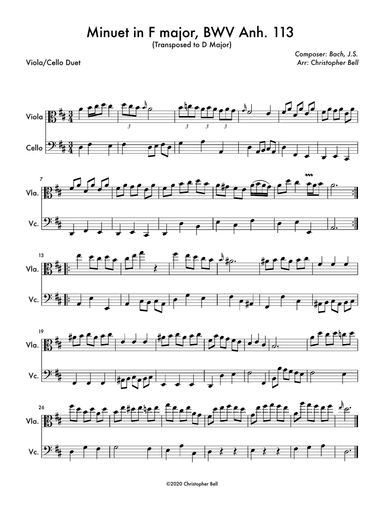 Minuet in F Major (Viola/Cello Duet)
