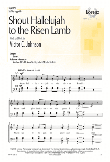 Shout Hallelujah to the Risen Lamb