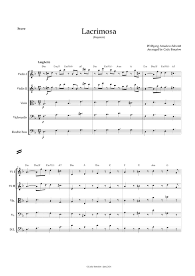 Lacrimosa (Strings Quintet) chords