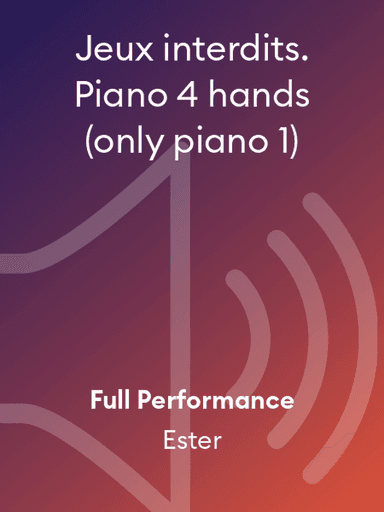 Jeux interdits. Piano 4 hands (only piano 1)