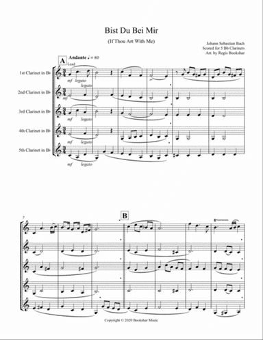Bist Du Bei Mir (Clarinet Quintet)