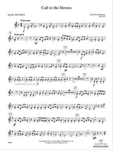 Call to the Heroes: 2nd B-flat Trumpet