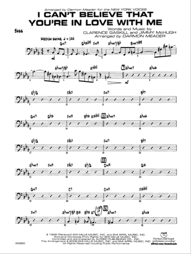 I Can't Believe That You're in Love with Me: String Bass