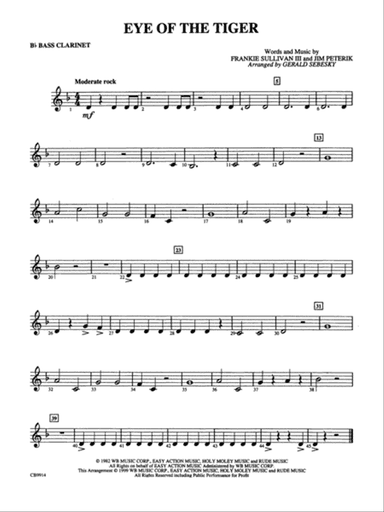 Eye of the Tiger: B-flat Bass Clarinet