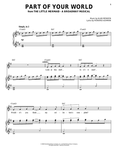 Part Of Your World (from The Little Mermaid: A Broadway Musical)