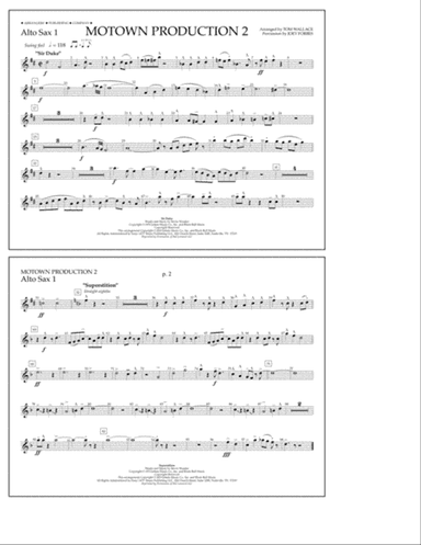 Motown Production 2 (arr. Tom Wallace) - Alto Sax 1