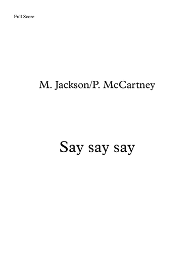 Say Say Say