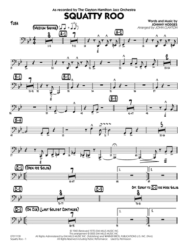Squatty Roo (arr. John Clayton) - Tuba