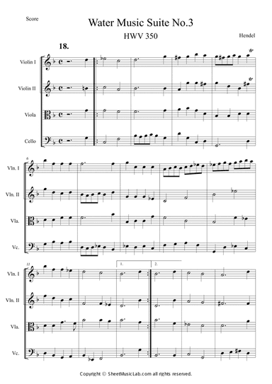 Water Music Suite No.3 18 HWV 350